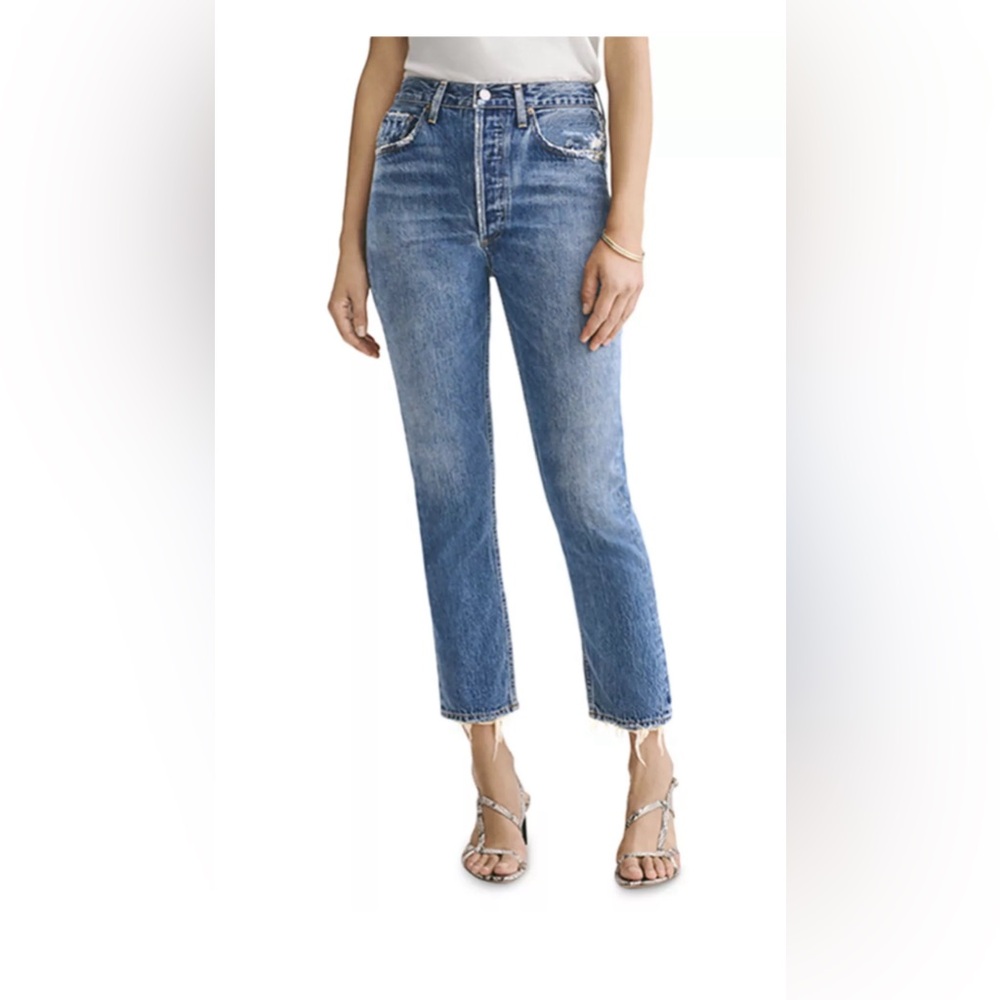 AGOLDE
Riley High Rise Cropped Straight Jeans in Frequency size 30